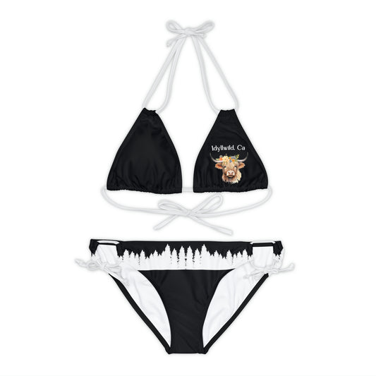 Strappy Bikini Set (AOP) Idyllwild Highlander Cow