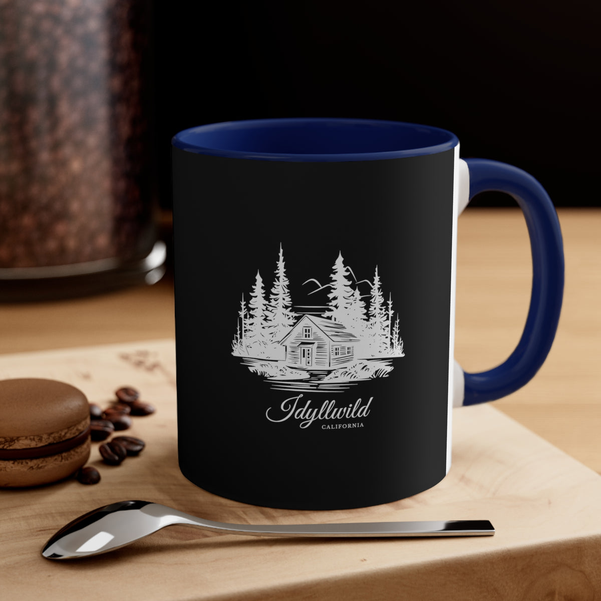 Black Idyllwild Cabin Accent Mug