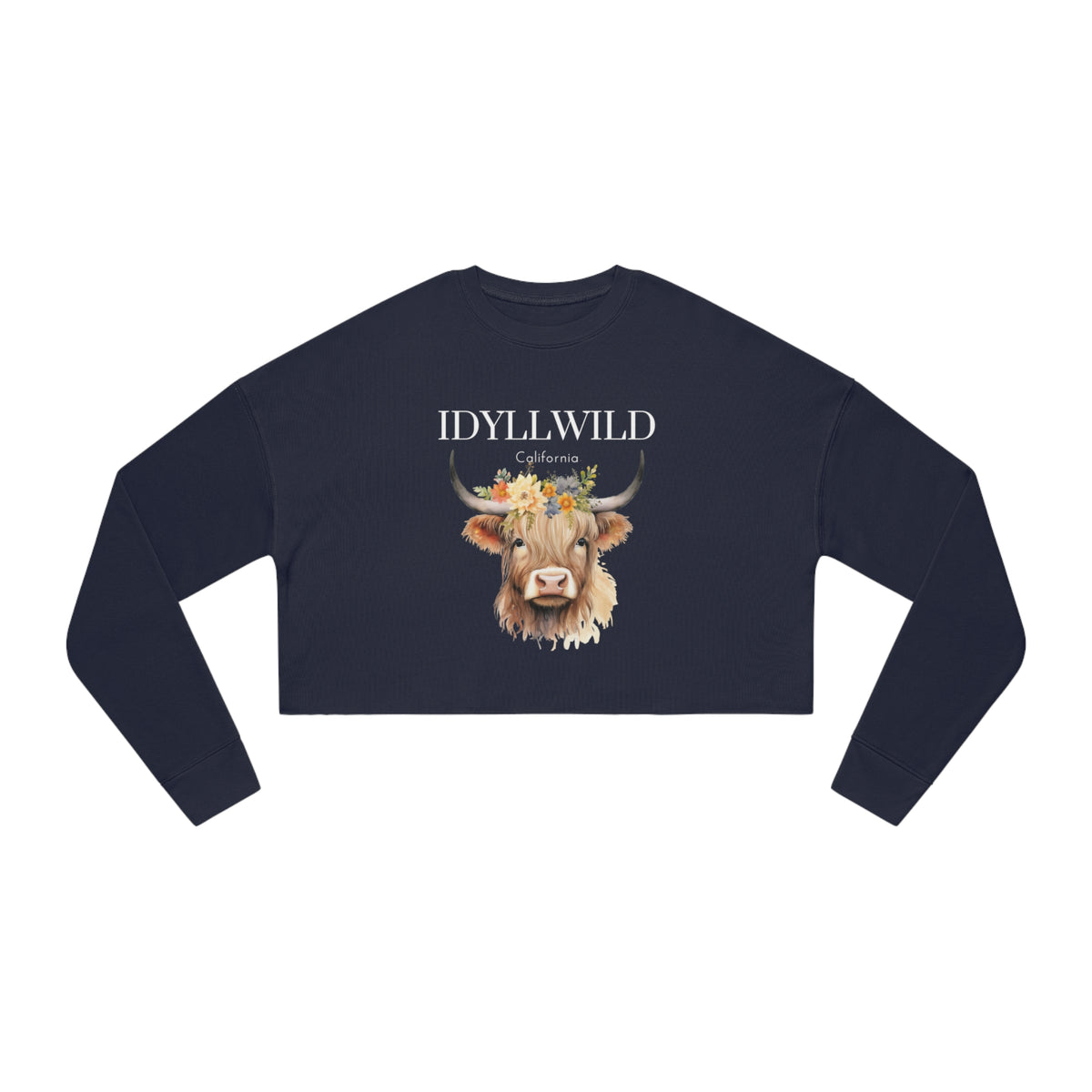 Women's Cropped Idyllwild Highlander Cow 1 Sweashirt