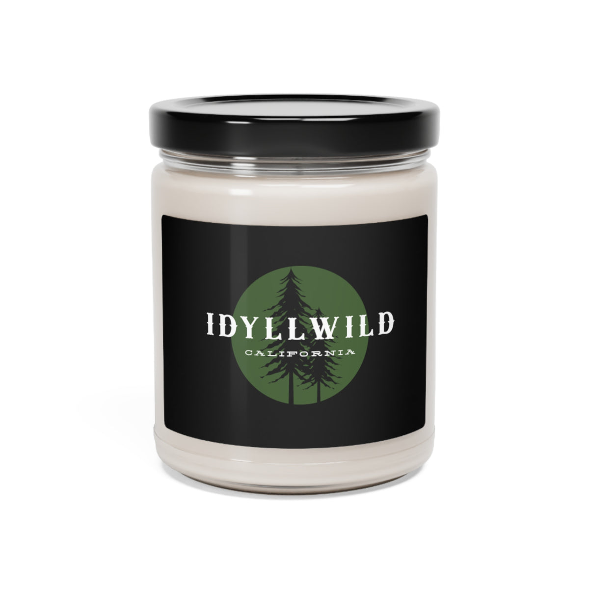 Scented Soy Candle, 9oz Idyllwild Green Pie Badge Black Label