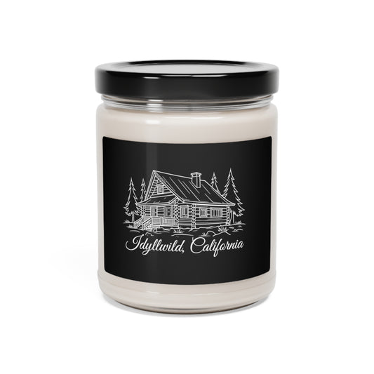 Scented Soy Candle, 9oz Log Cabin Candle Black