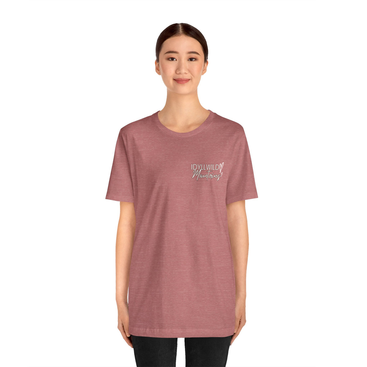 Womens Jersey Short Sleeve Idyllwild Mountains Heart T-shirt
