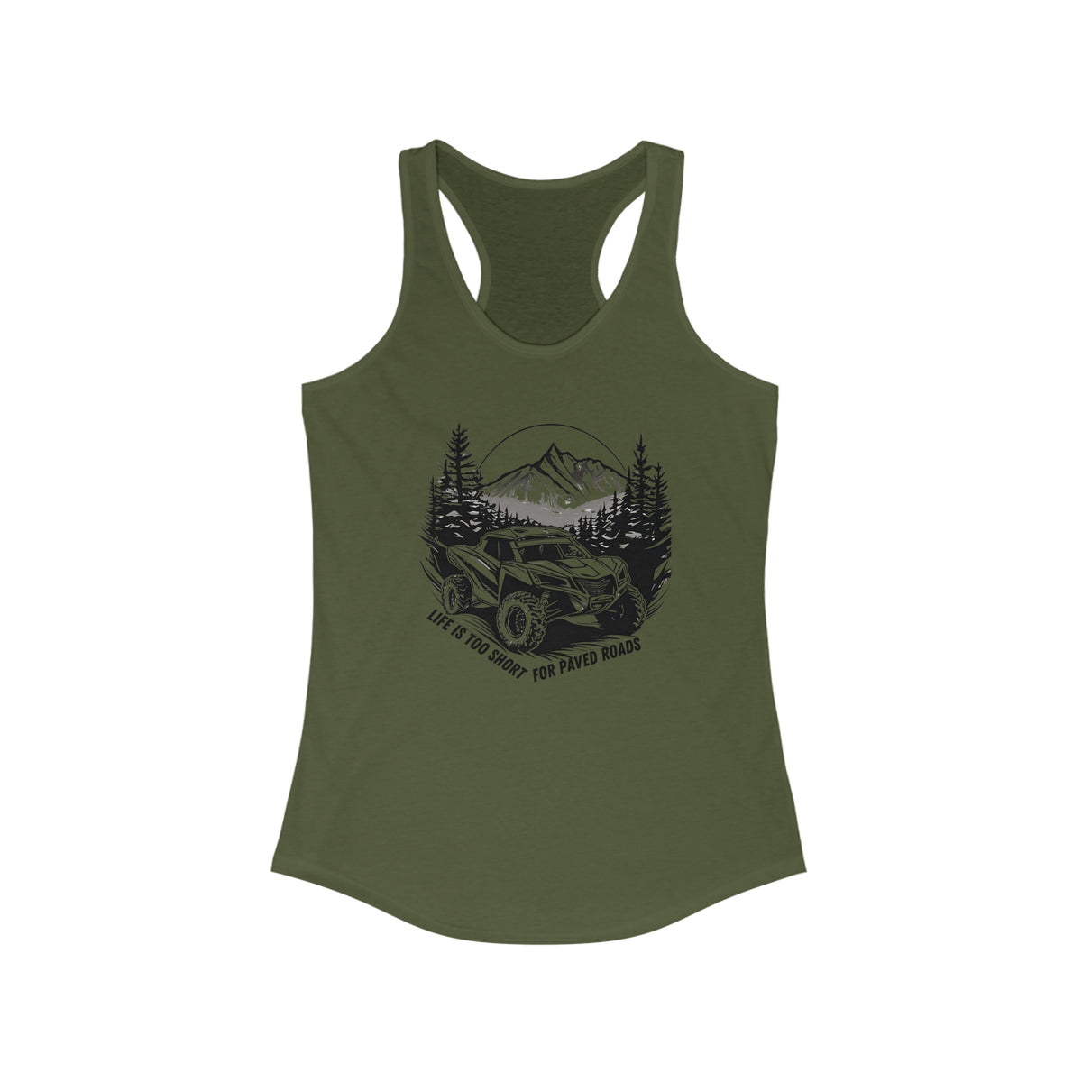 Womens "Life Is To Short For Paved Roads'' Can Am Tank Top