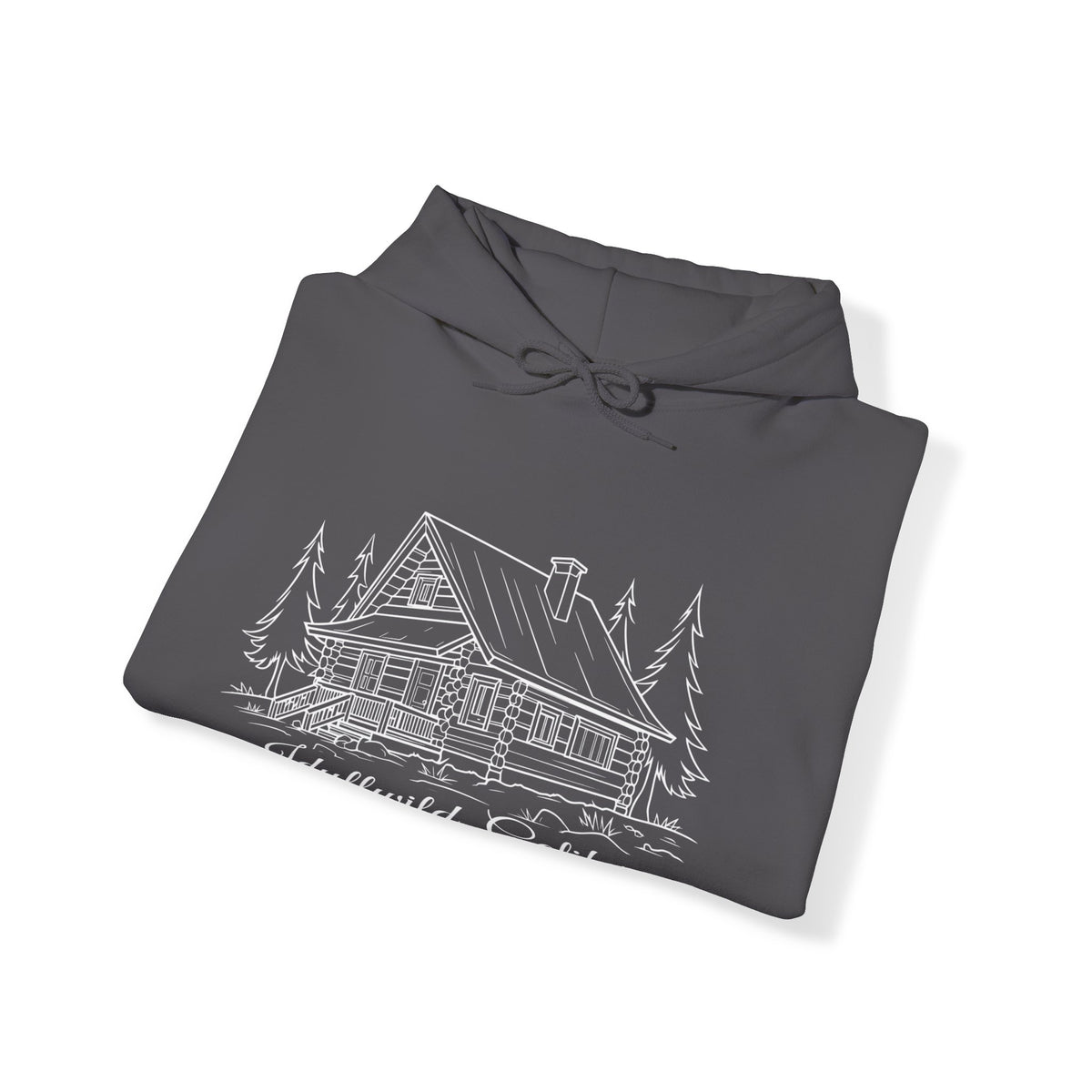 Unisex Heavy Blend™ Hooded Sweatshirt Idyllwild California Big Cabin Sketch
