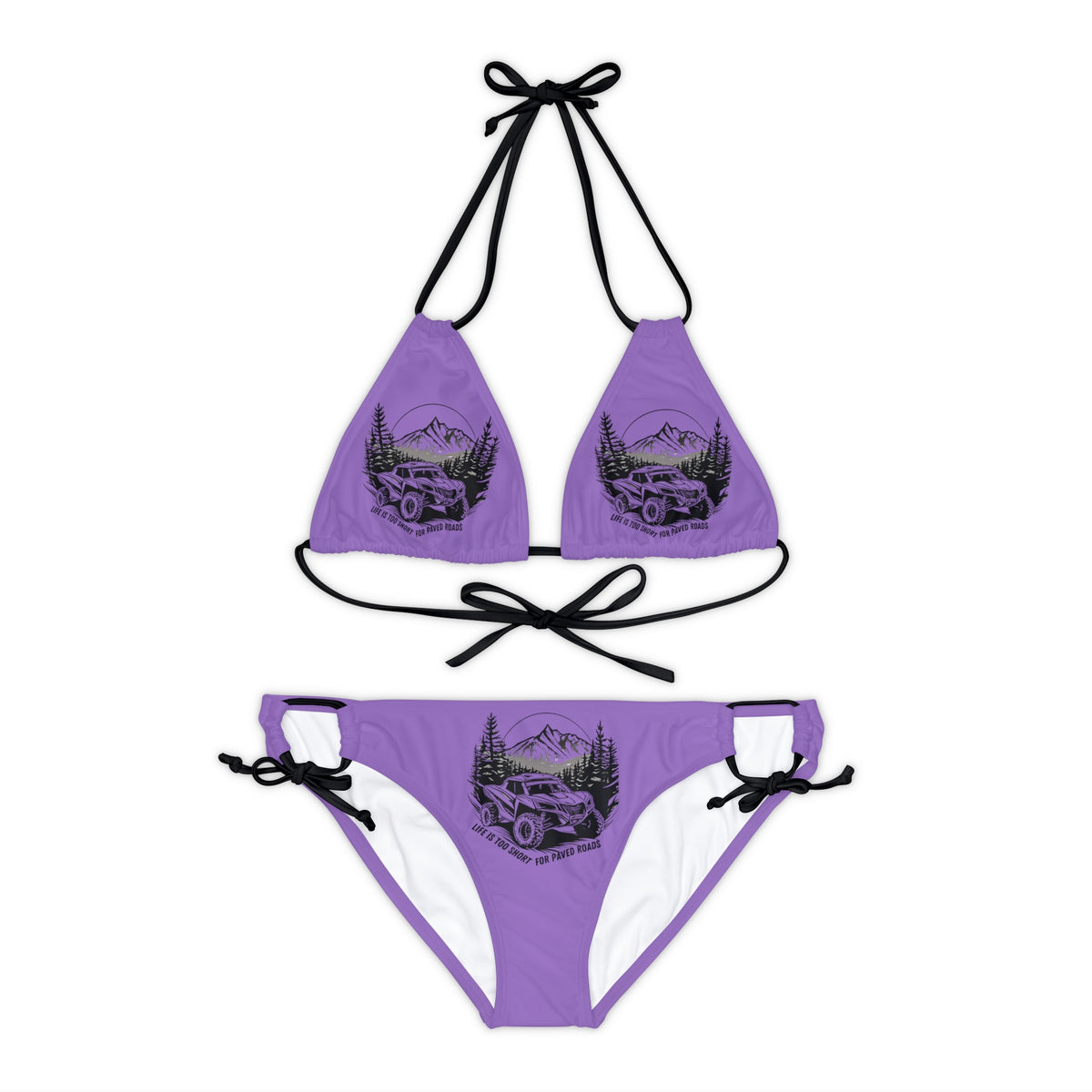Can Am Strappy Purple Bikini Set