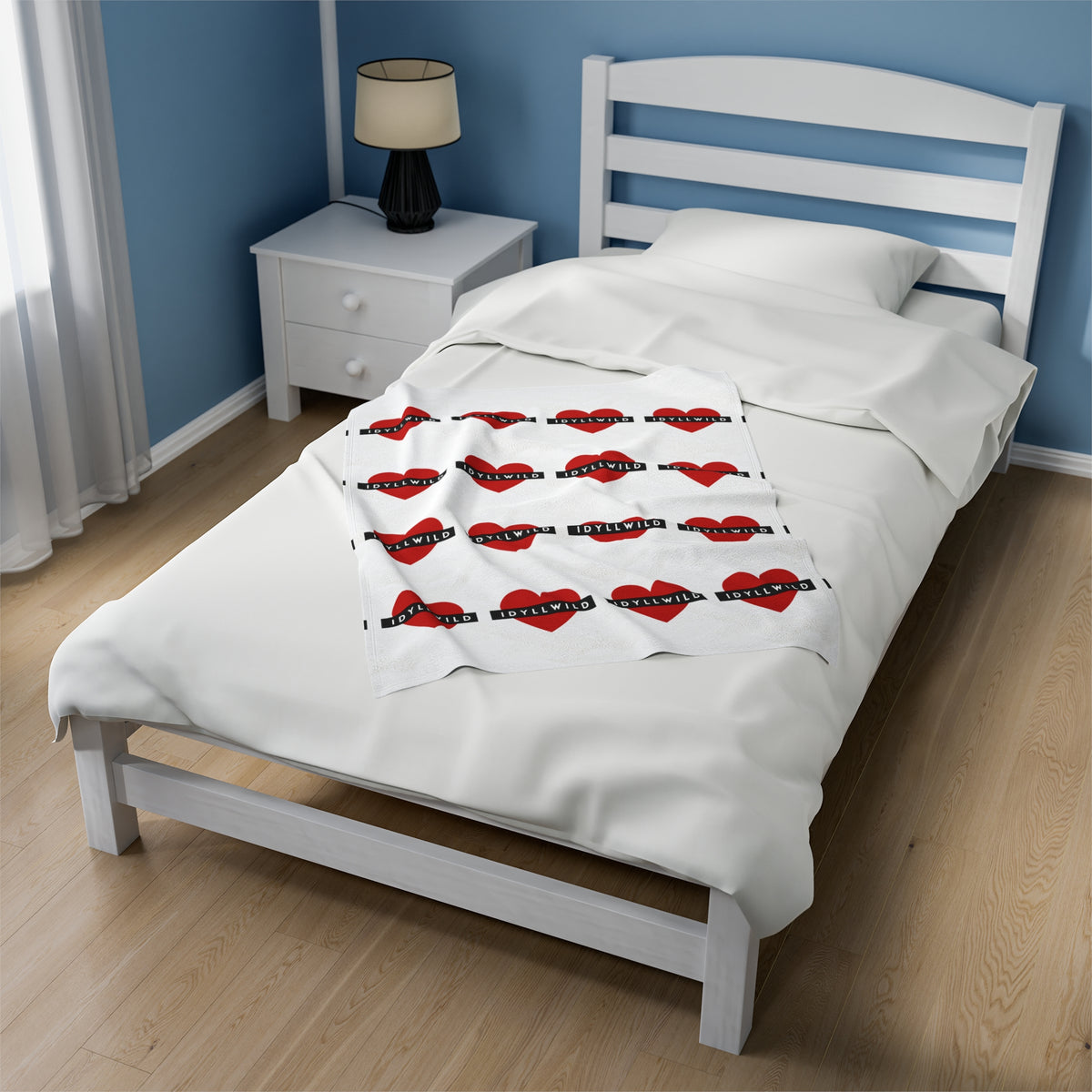 Velveteen Plush Blanket Heart Idyllwild Pattern