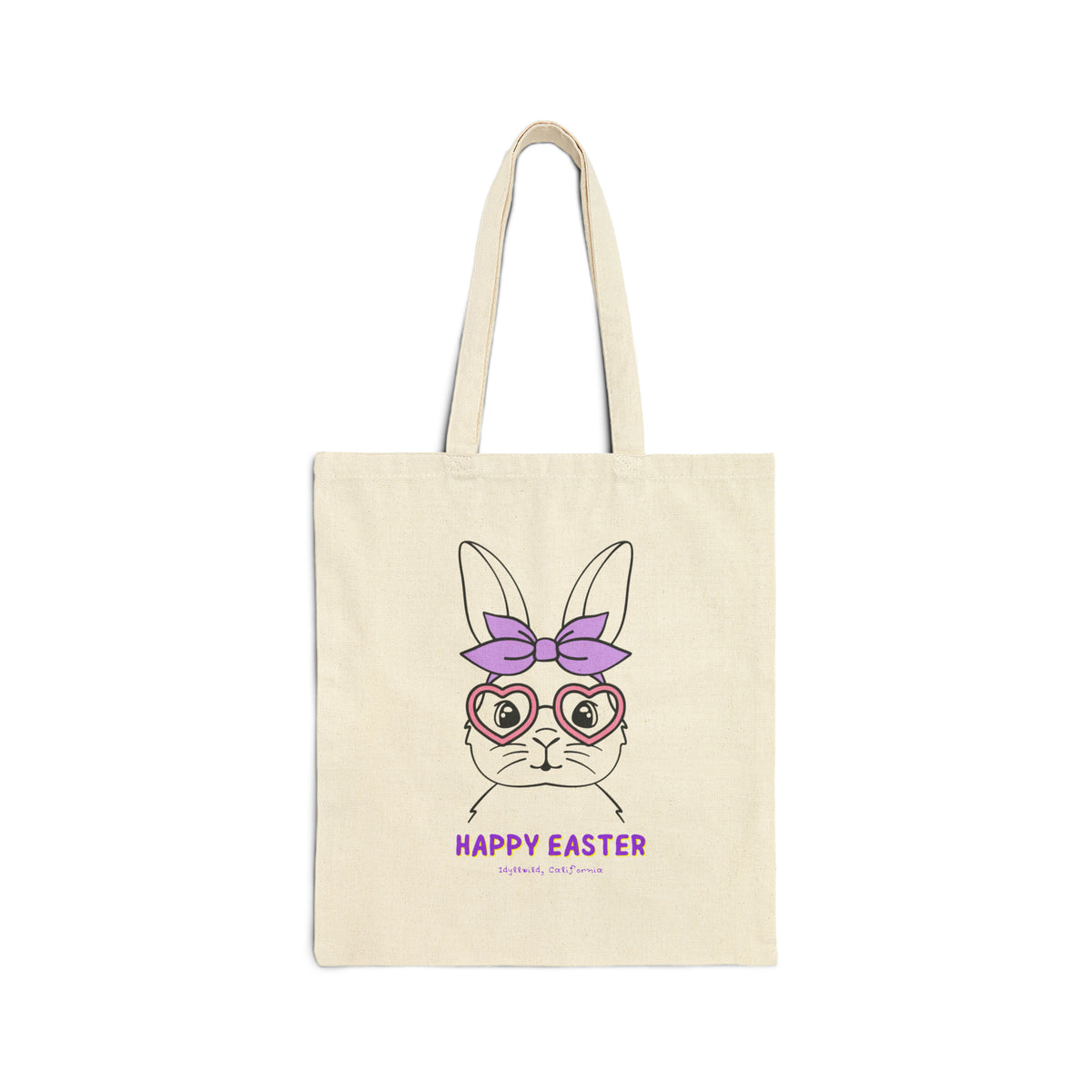 Cotton Canvas Tote Bag Idyllwild Bunny Bow