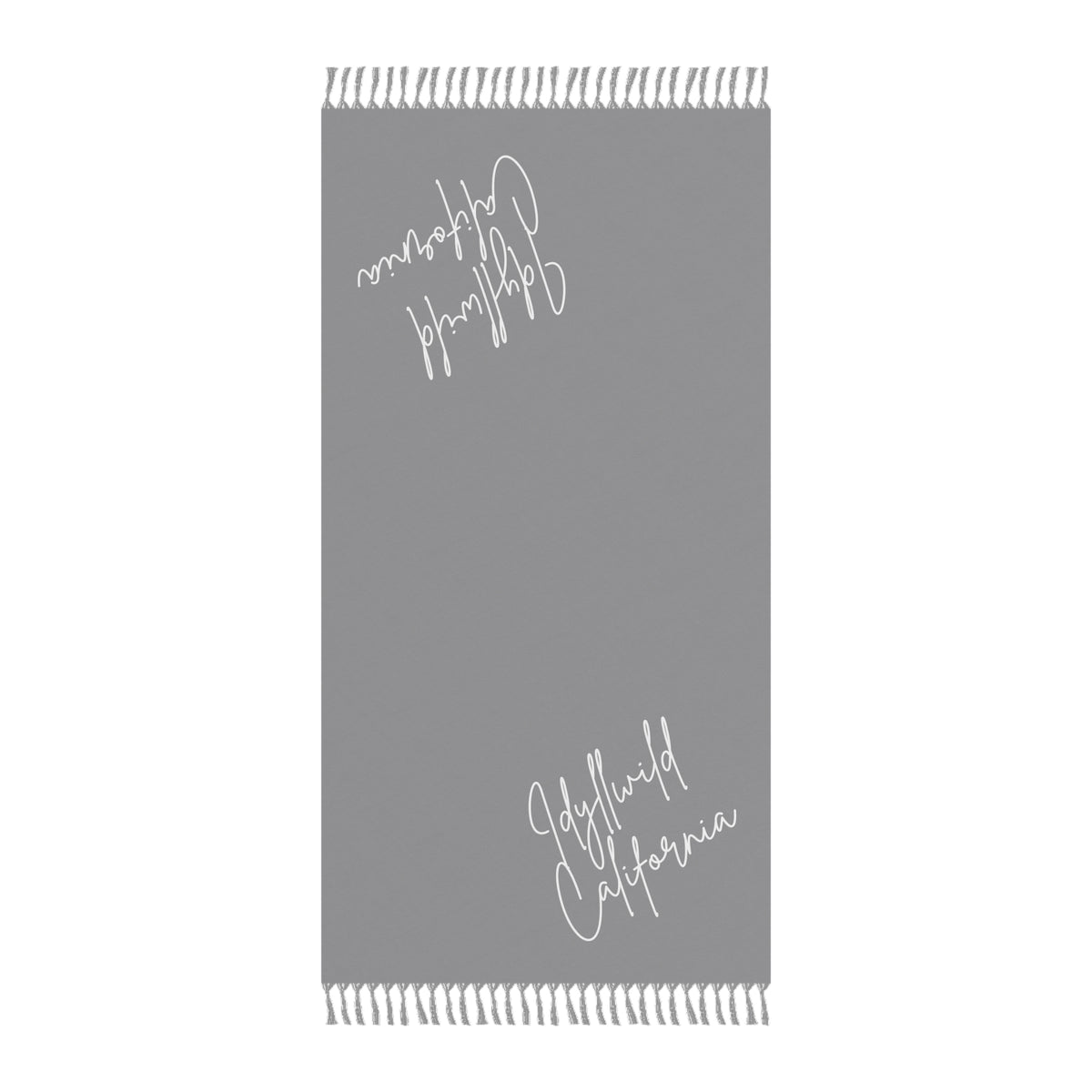 Boho Beach Cloth Idyllwild California Script Grey