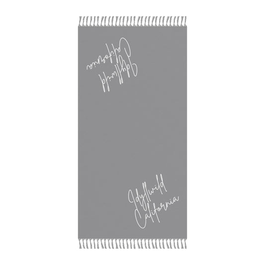 Boho Beach Cloth Idyllwild California Script Grey
