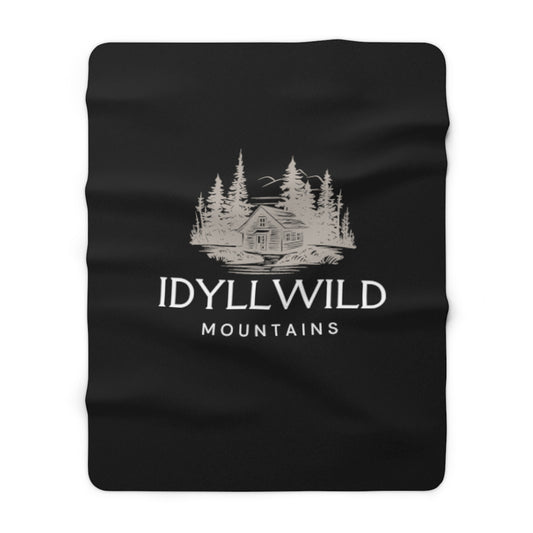 Sherpa Fleece Blanket Idyllwild Mountains Black