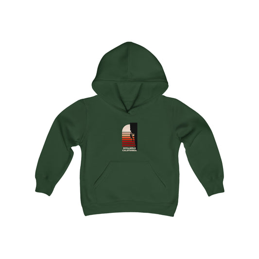 Youth Heavy Blend Hooded Sweatshirt Idyllwild Rock Climbing