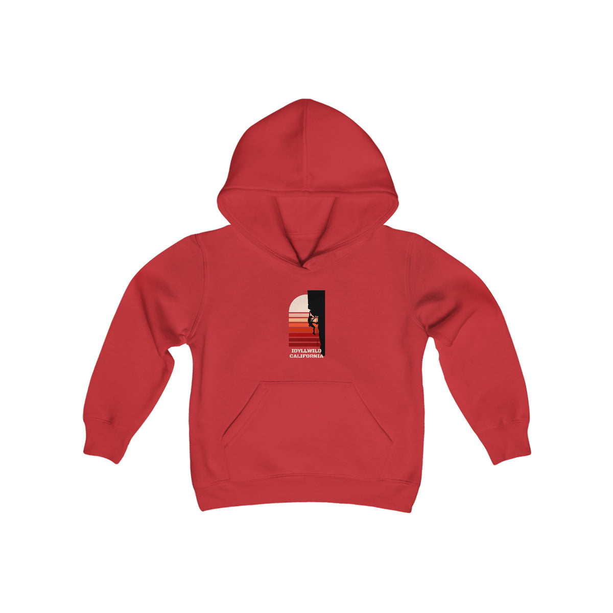 Youth Heavy Blend Hooded Sweatshirt Idyllwild Rock Climbing