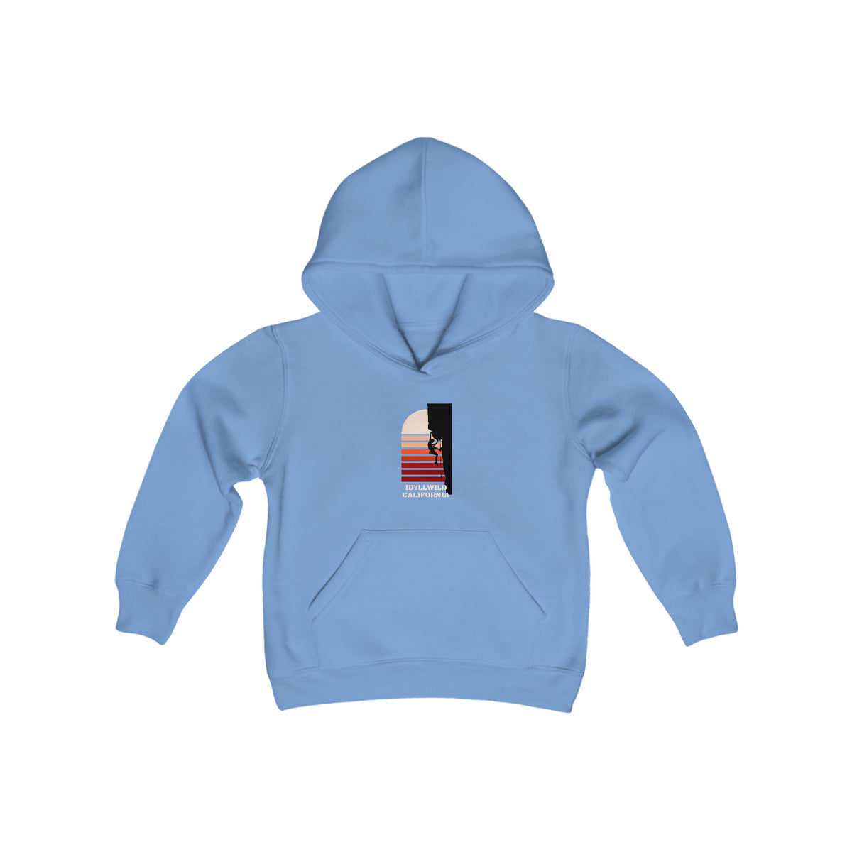 Youth Heavy Blend Hooded Sweatshirt Idyllwild Rock Climbing