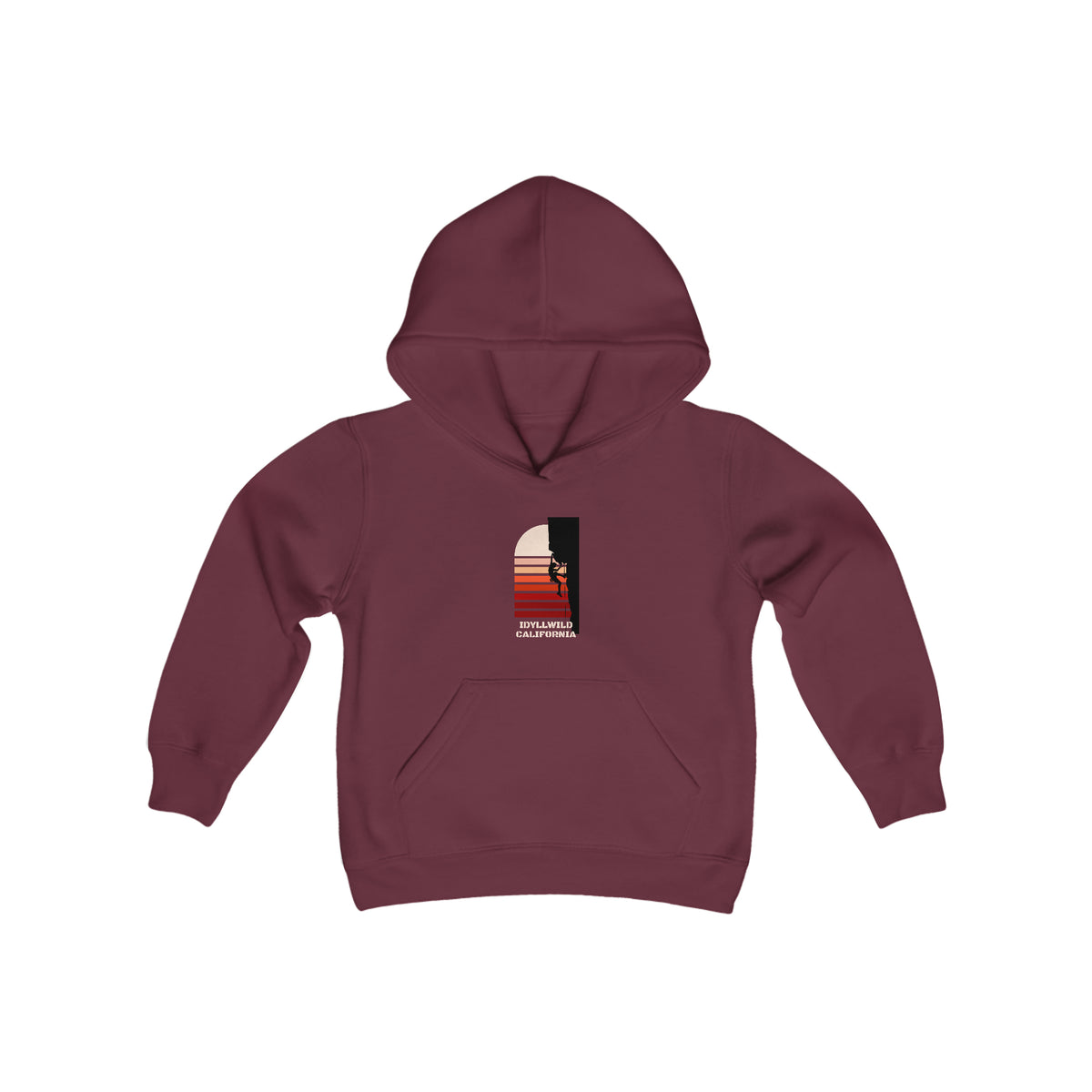Youth Heavy Blend Hooded Sweatshirt Idyllwild Rock Climbing