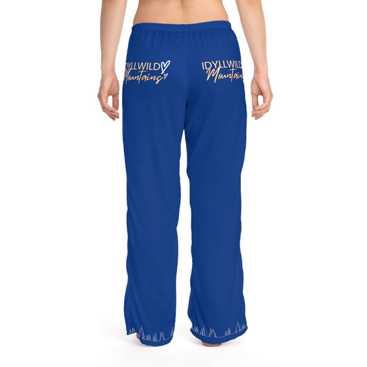 Women's Pajama Pants (AOP) Idyllwild Mountains Dark Blue
