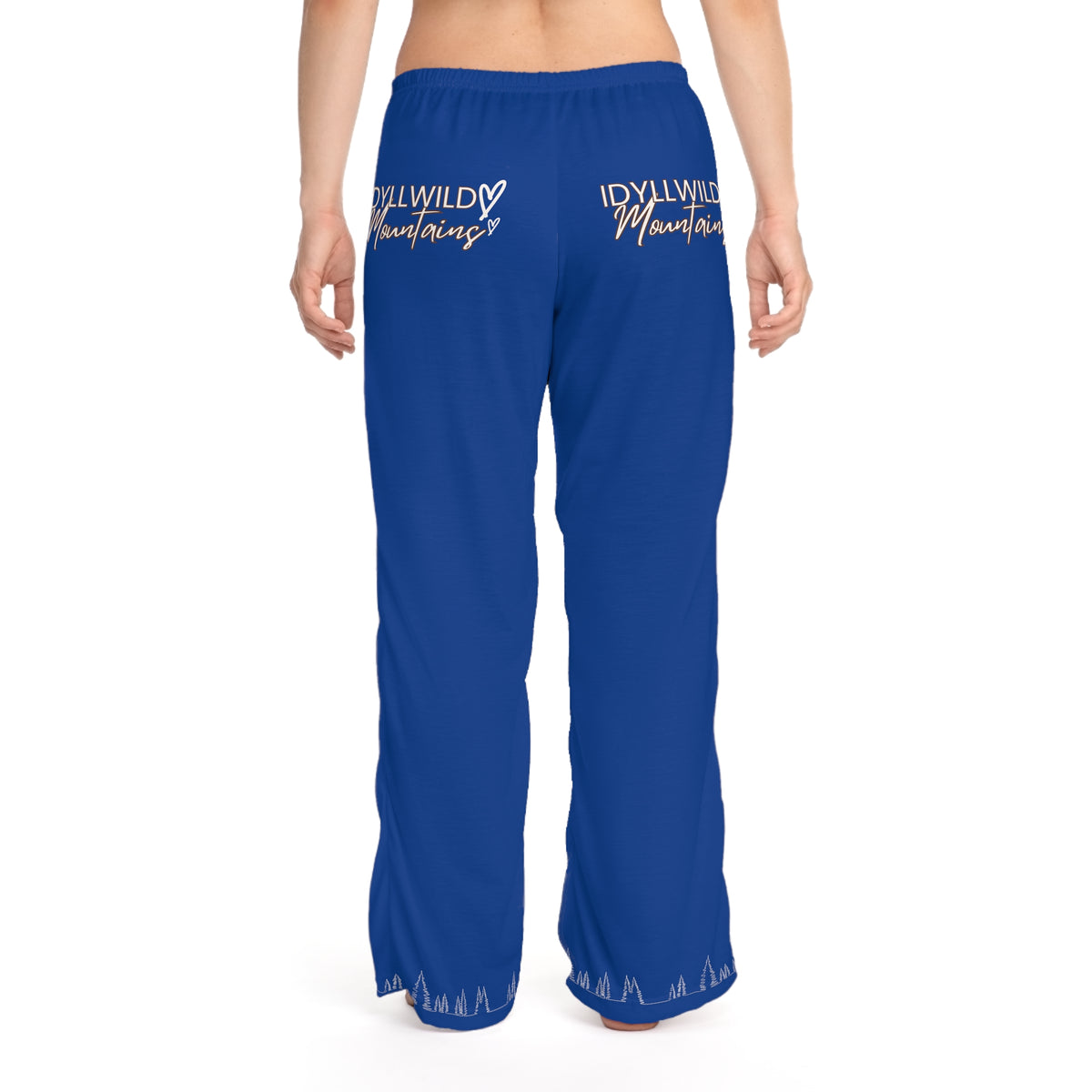 Women's Pajama Pants (AOP) Idyllwild Mountains Dark Blue
