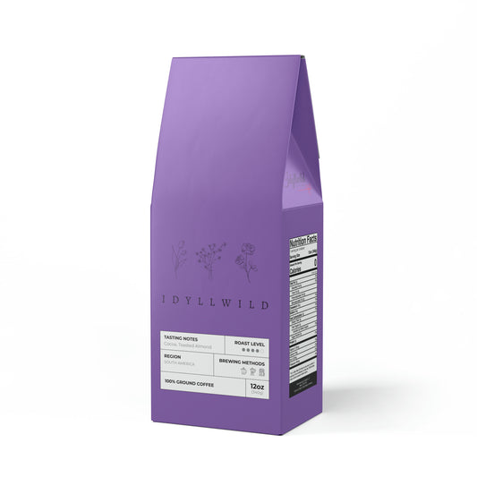 Cascades Coffee Blend (Medium-Dark Roast) Idyllwild Boho Flower Purple