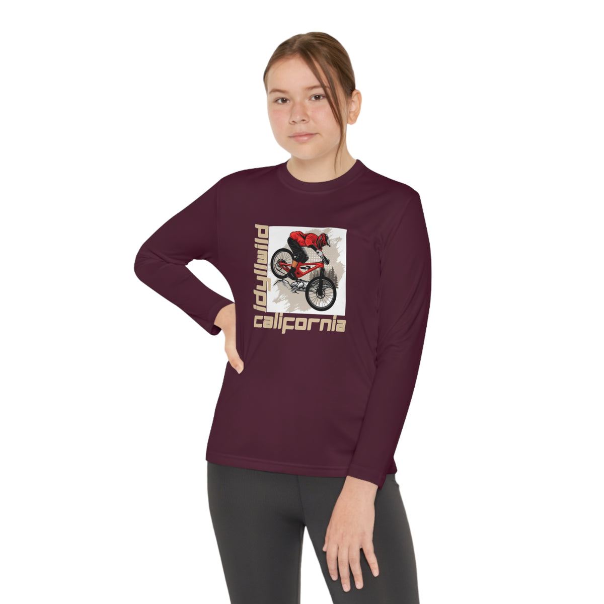 Idyllwild Mountain Biking Square II Youth Long Sleeve Competitor Tee
