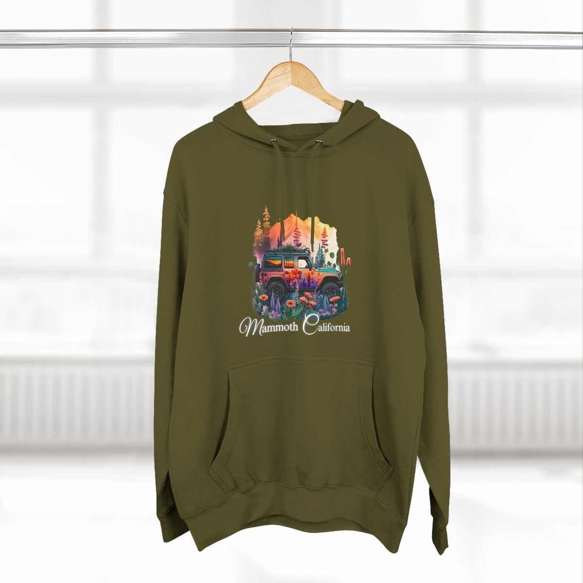 Mammoth California Jeep Floral Hoodie