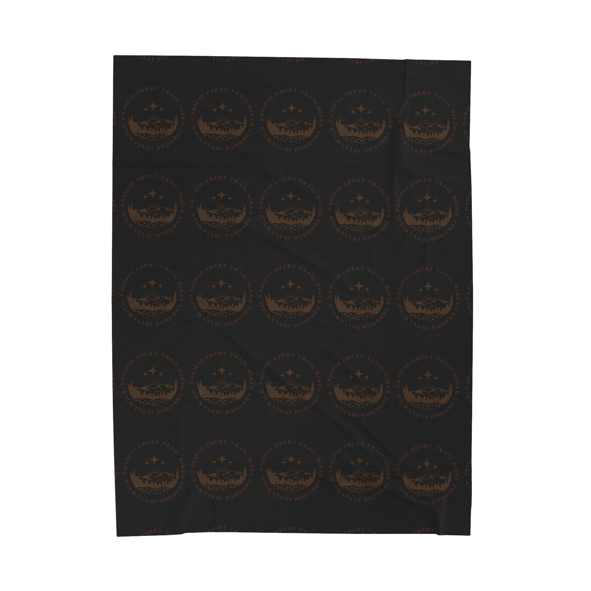 Velveteen Plush Blanket PCT through Idyllwild Tan Pattern Black