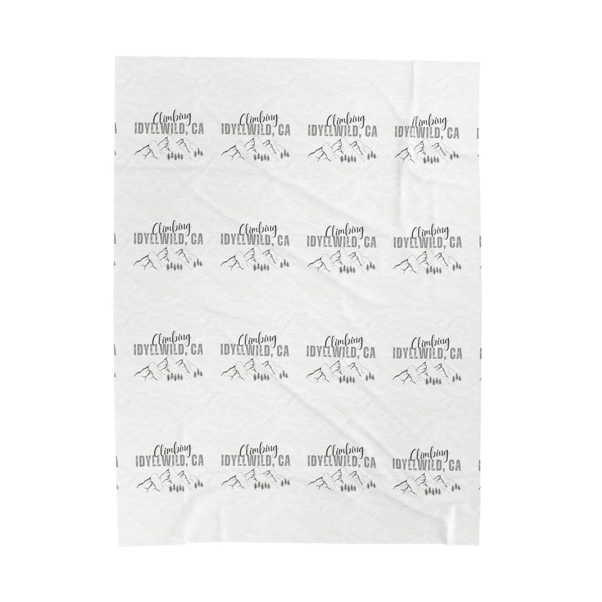Velveteen Plush Blanket Climbing Idyllwild White Pattern