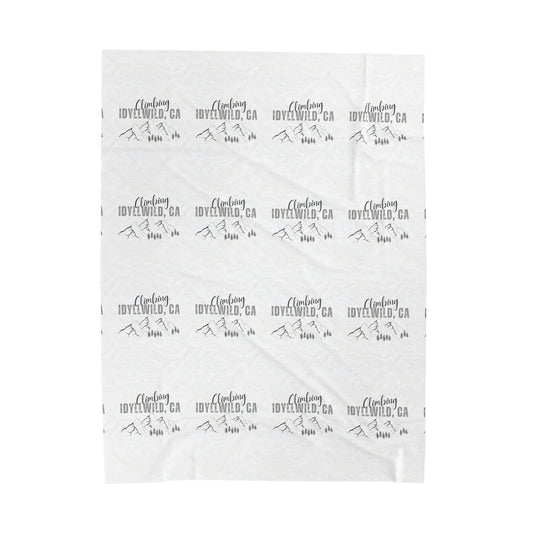 Velveteen Plush Blanket Climbing Idyllwild White Pattern