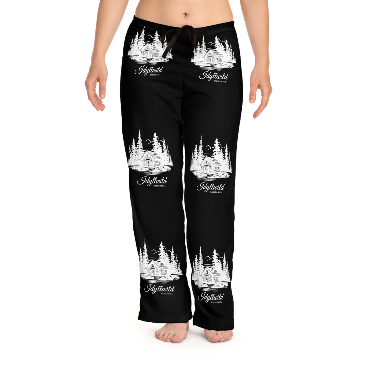 Women's Pajama Pants (AOP) Simple Cabin in the Woods