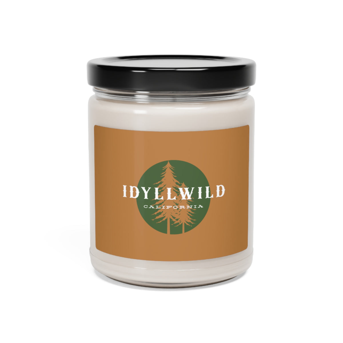 Scented Soy Candle, 9oz Idyllwild Green Pine Badge Tan Label