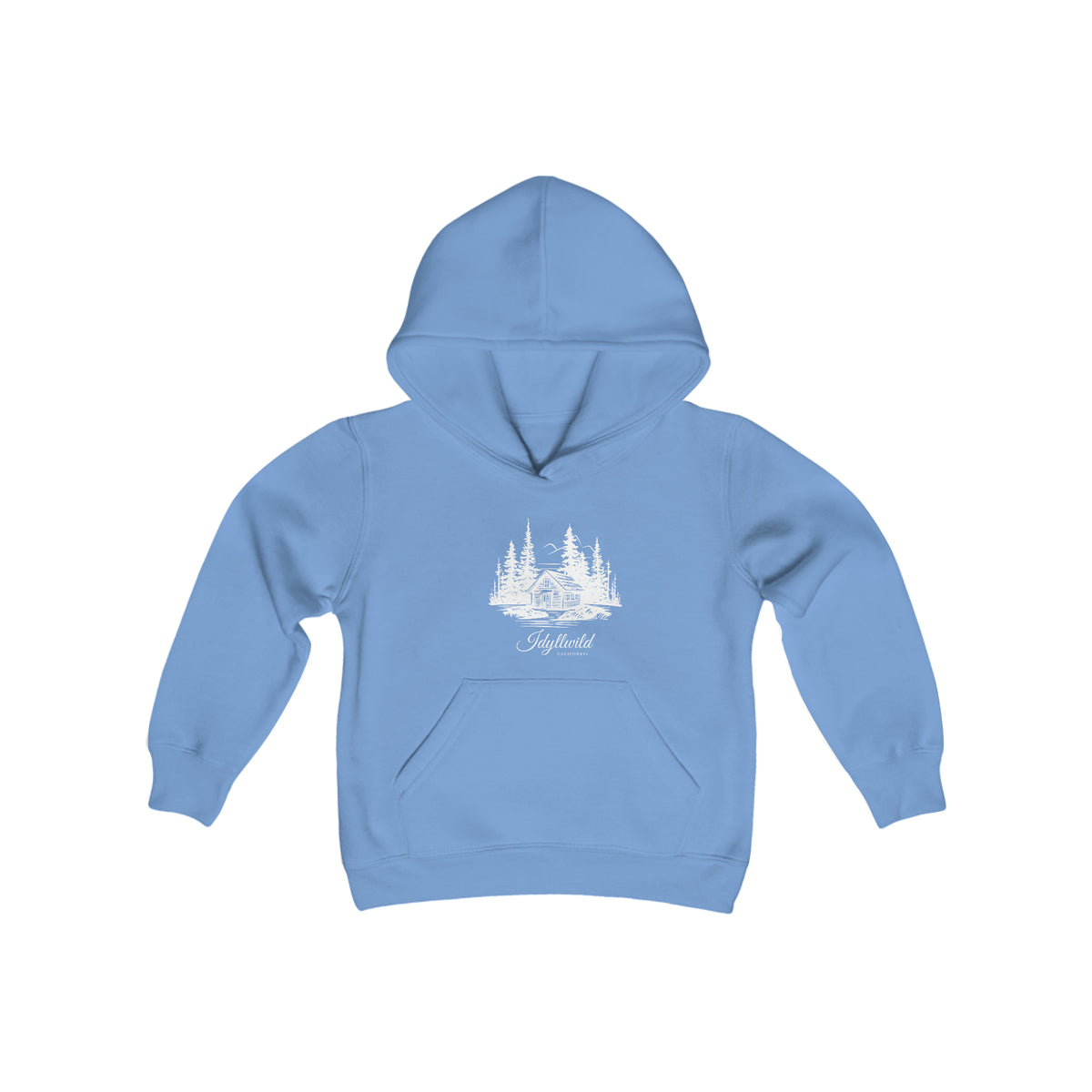 Youth Heavy Blend Hooded Sweatshirt Idyllwild Cabin