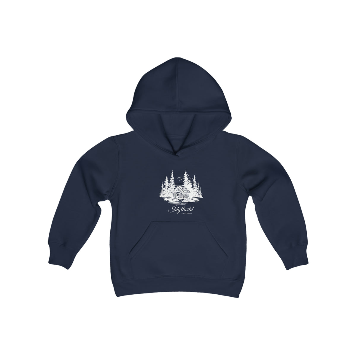 Youth Heavy Blend Hooded Sweatshirt Idyllwild Cabin