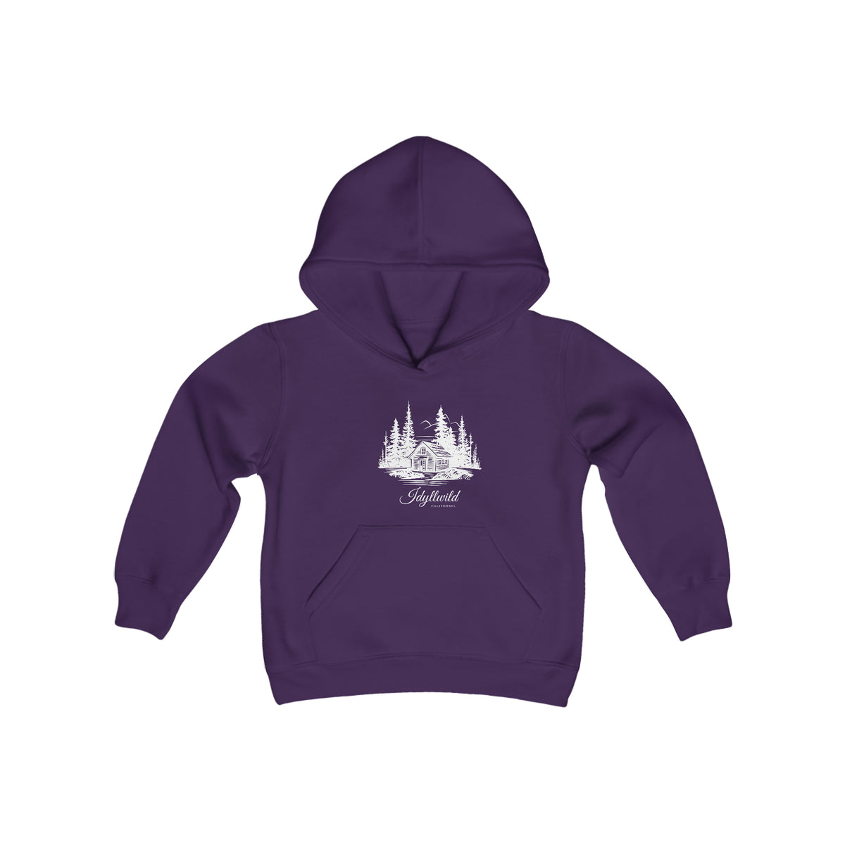 Youth Heavy Blend Hooded Sweatshirt Idyllwild Cabin