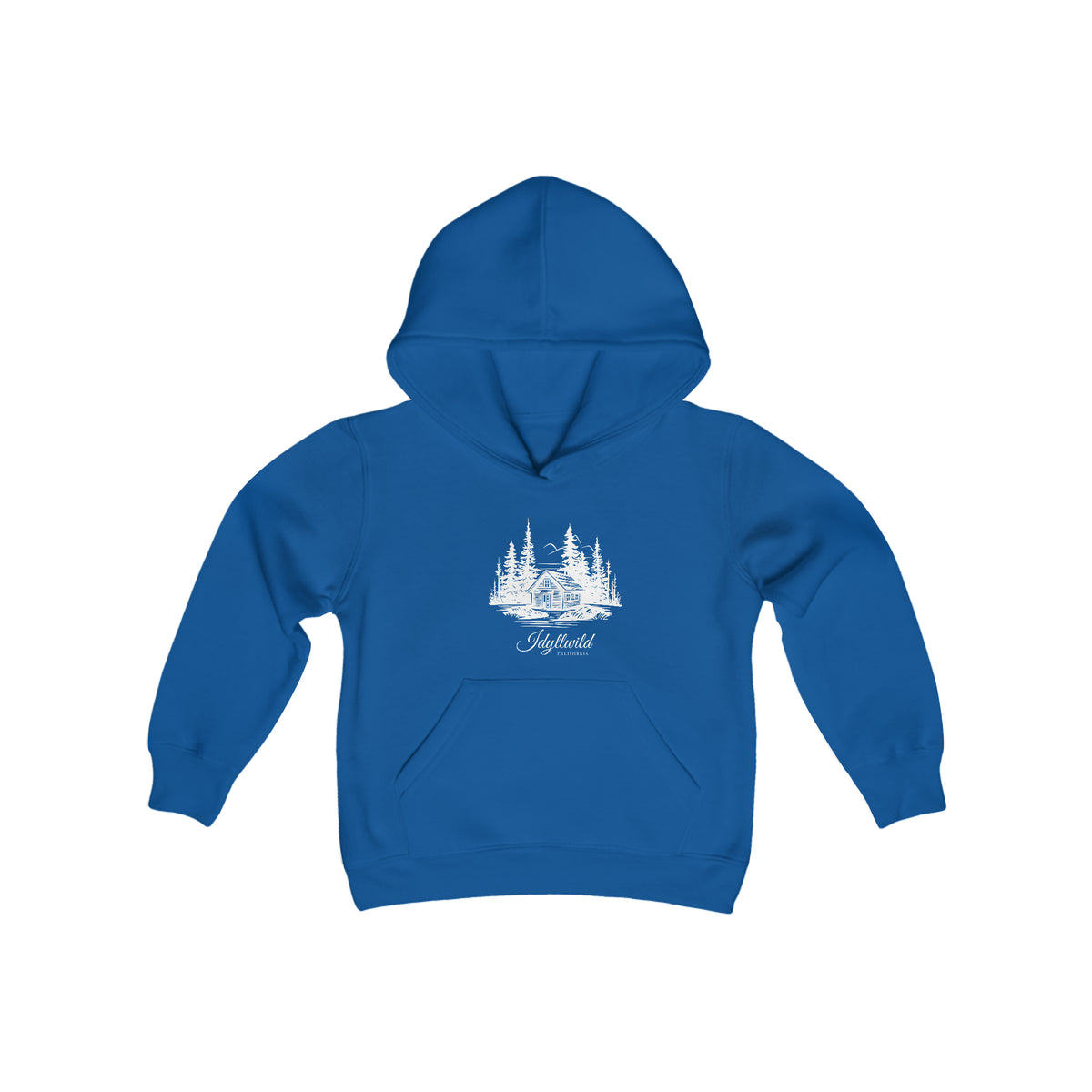 Youth Heavy Blend Hooded Sweatshirt Idyllwild Cabin
