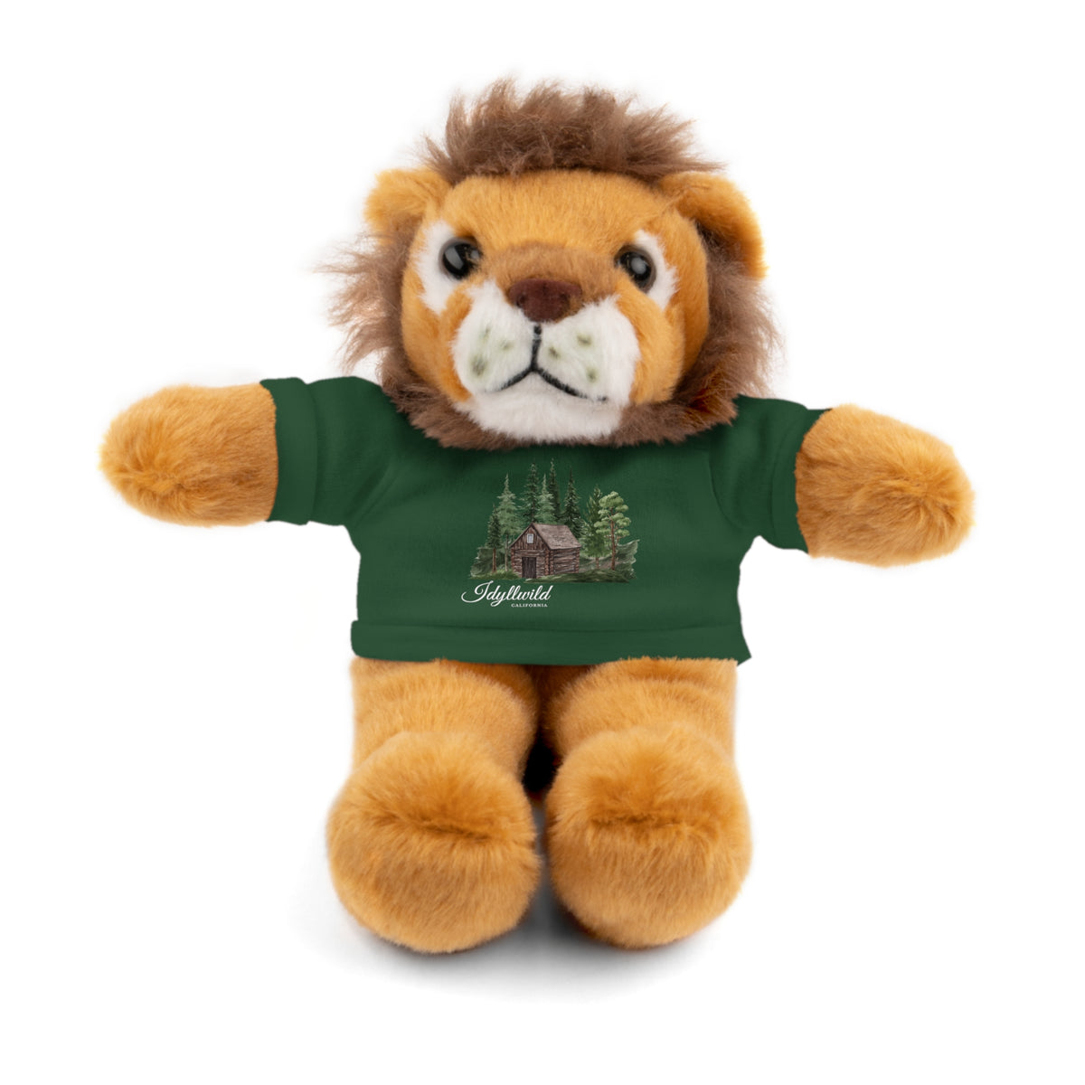 Stuffed Animals with Tee Cabin in the Woods Picture Idyllwild