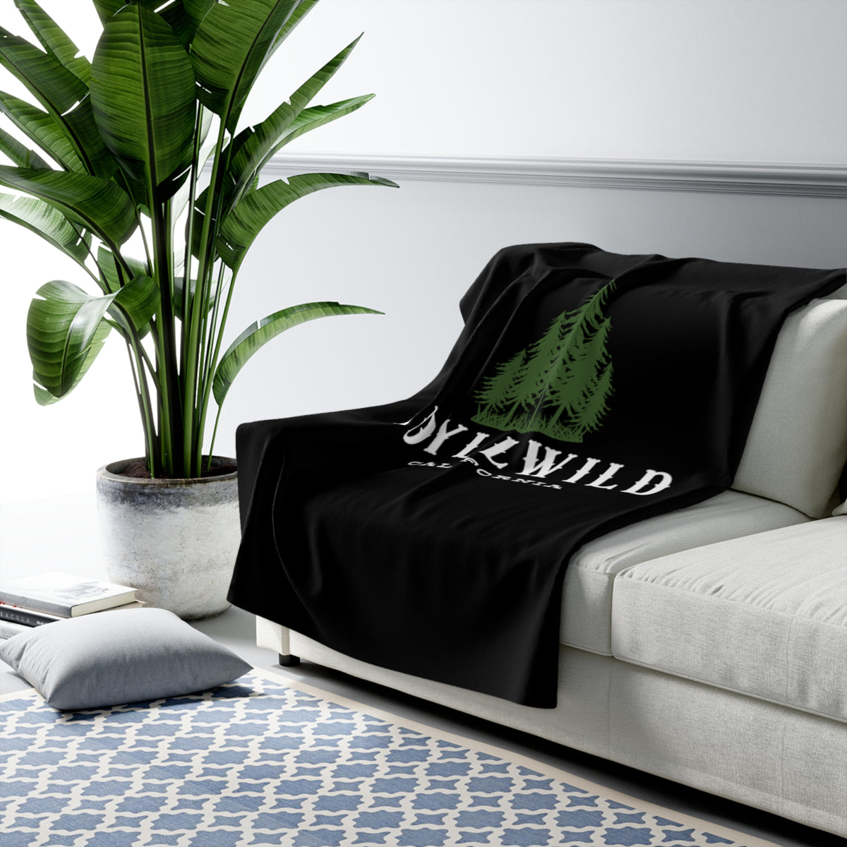 Sherpa Fleece Blanket Green Pine