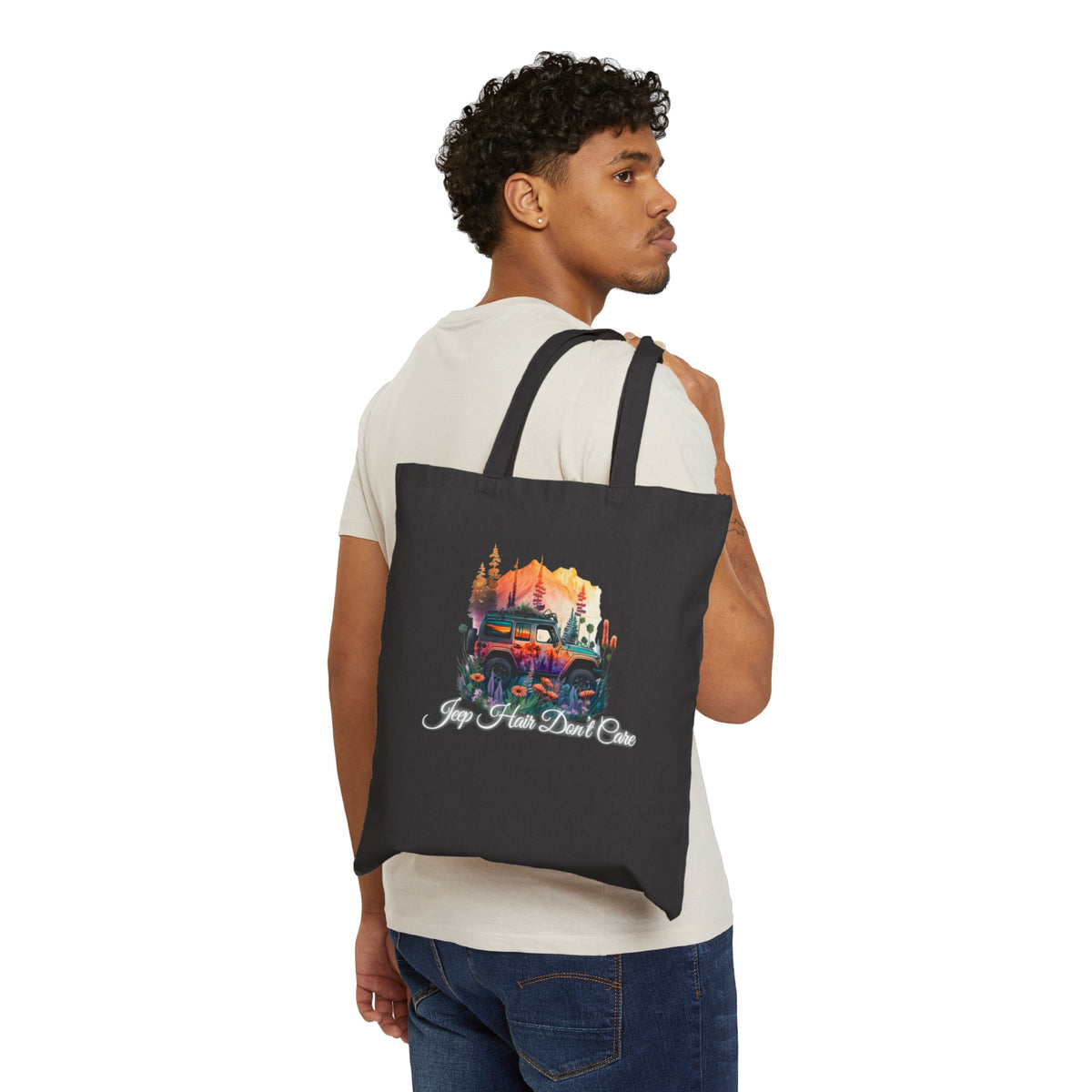Jeep Hair Don't Care Cotton Canvas Tote Bag