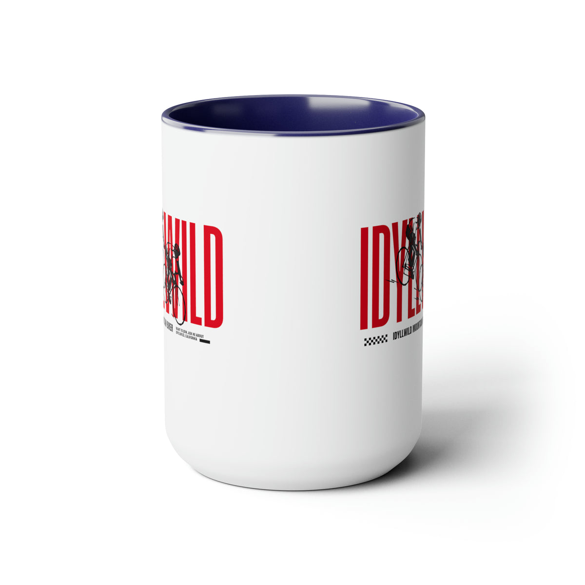 Two-Tone Coffee Mugs, 15oz Mountain biking Idyllwild
