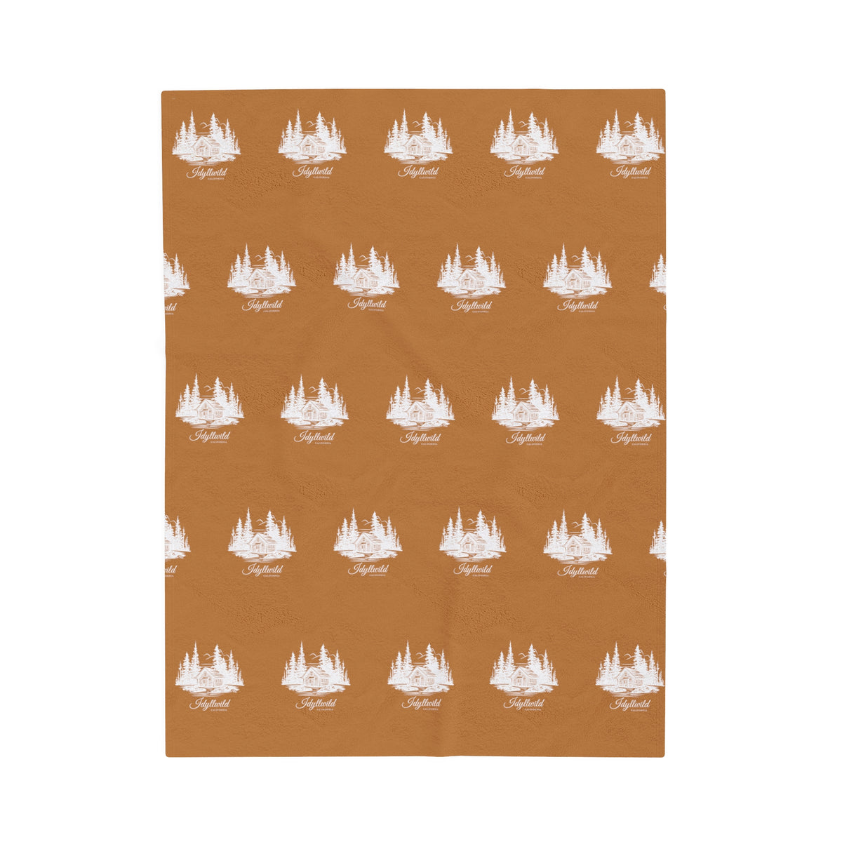 Velveteen Plush Blanket Idyllwild Classy Cabin Pattern Tan
