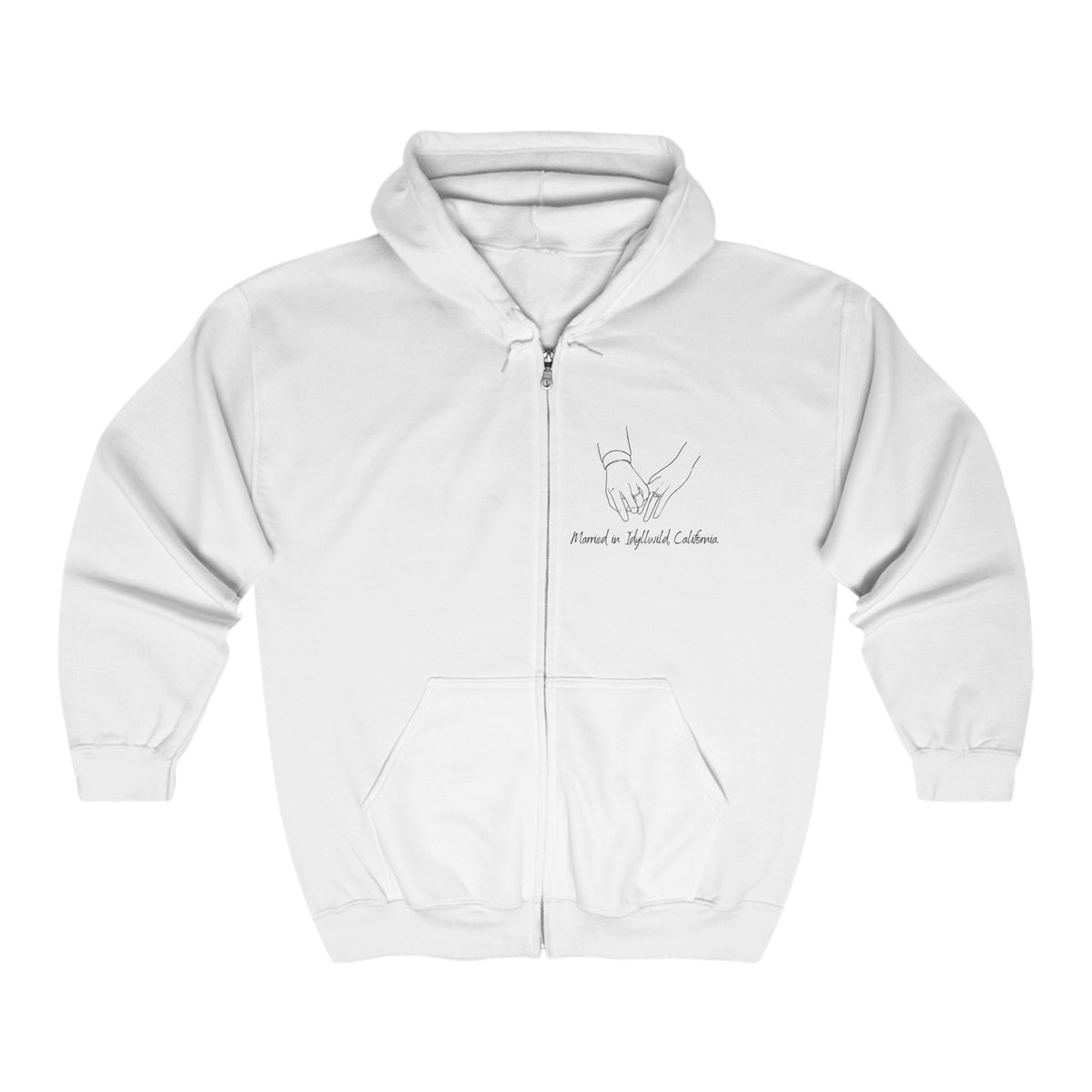 Married in Idyllwild Couples Hands Full Zip Hoodie