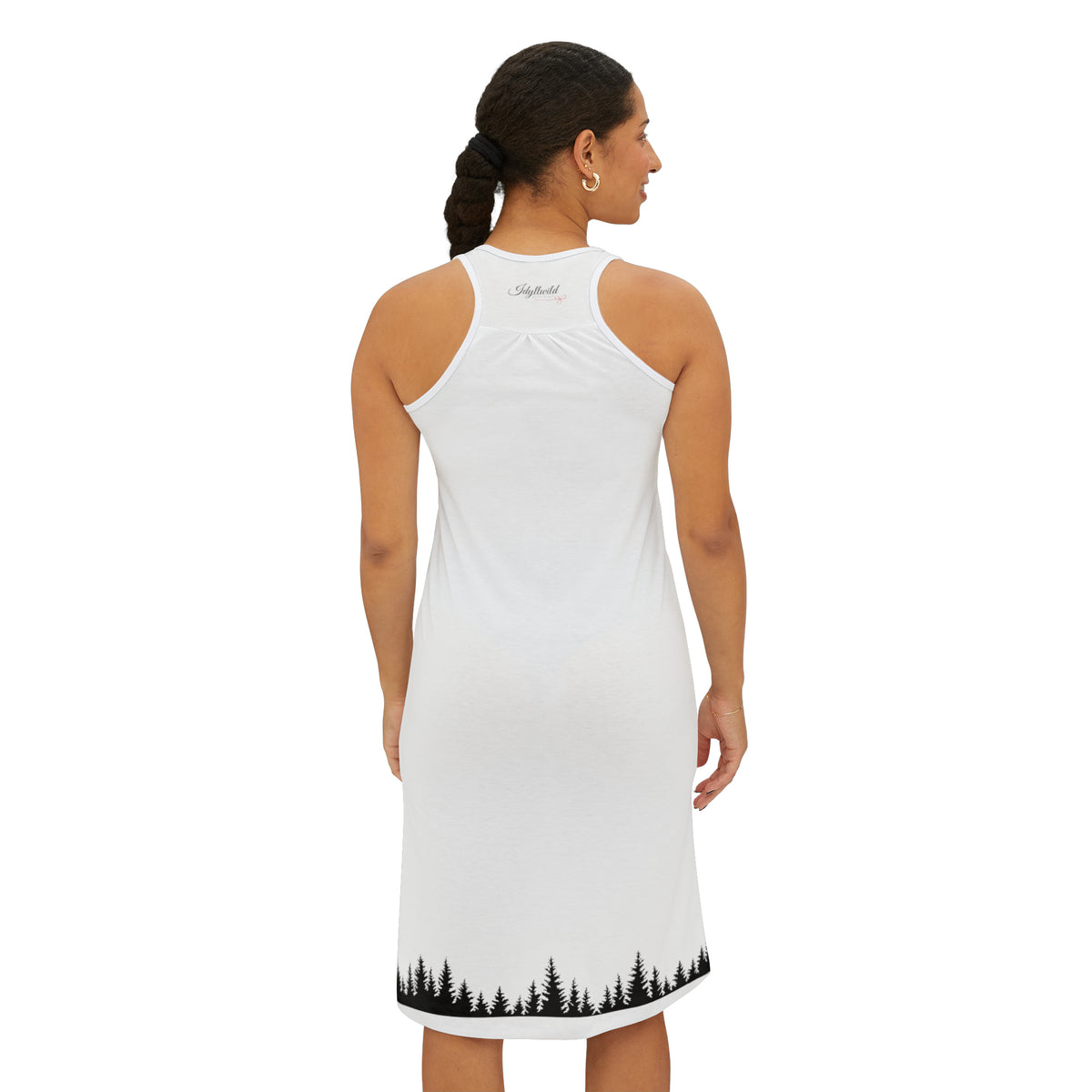 Women's Racerback Dress (AOP)Idyllwild Cow 1 White