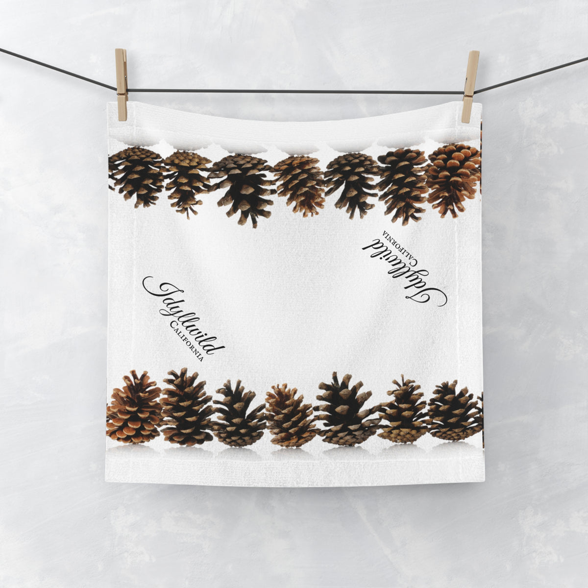 Idyllwild Row Of Pine Cones Face Towel