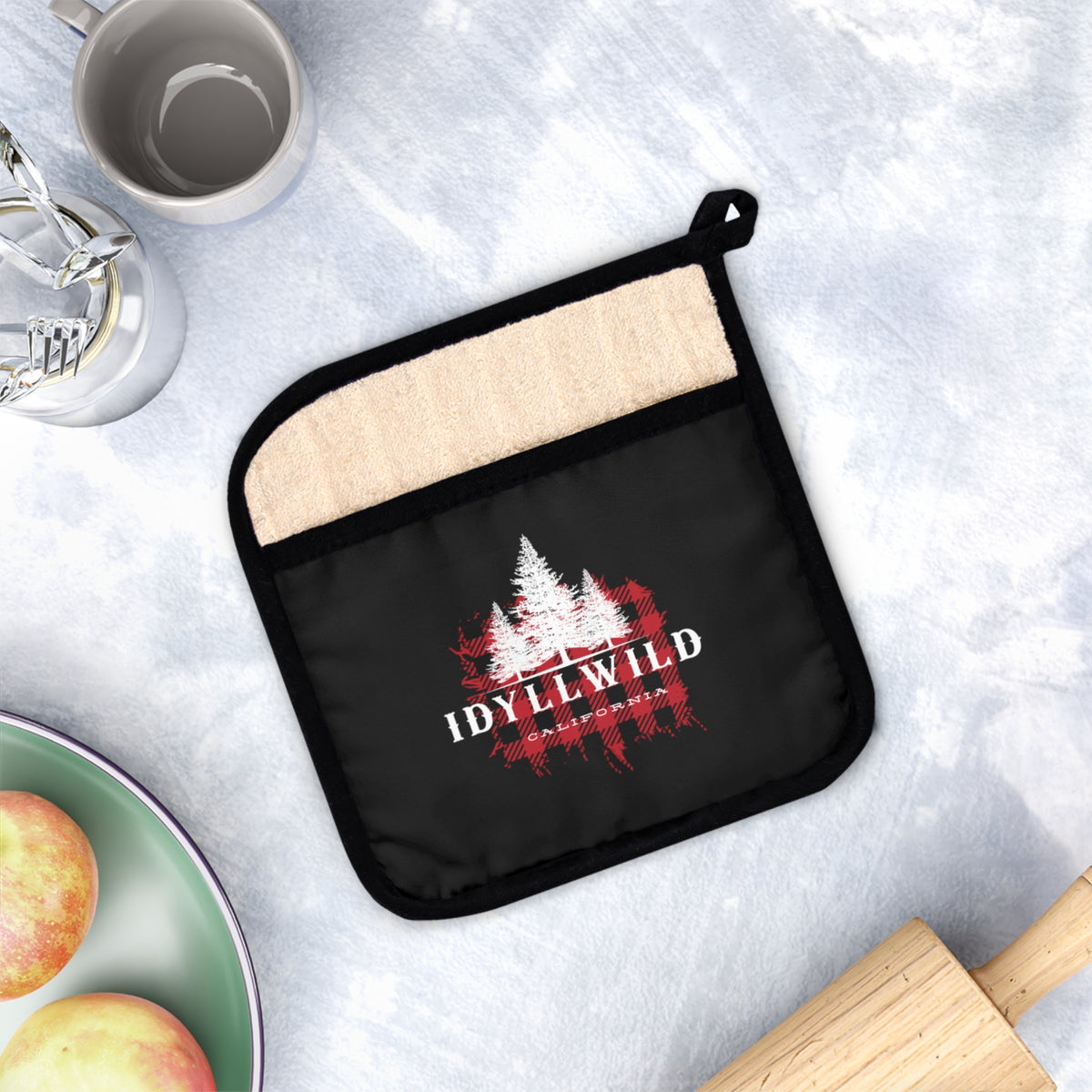 Idyllwild Red Buffalo Plaid Pot Holder with Pocket