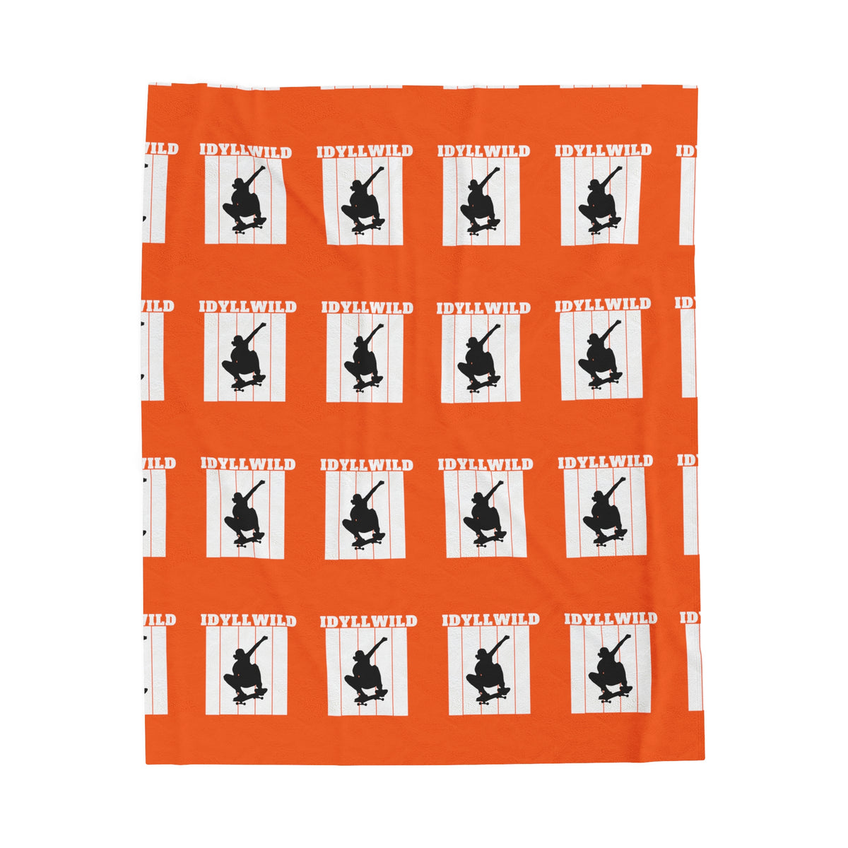 Velveteen Plush Blanket Skate Idyllwild Orange Pattern