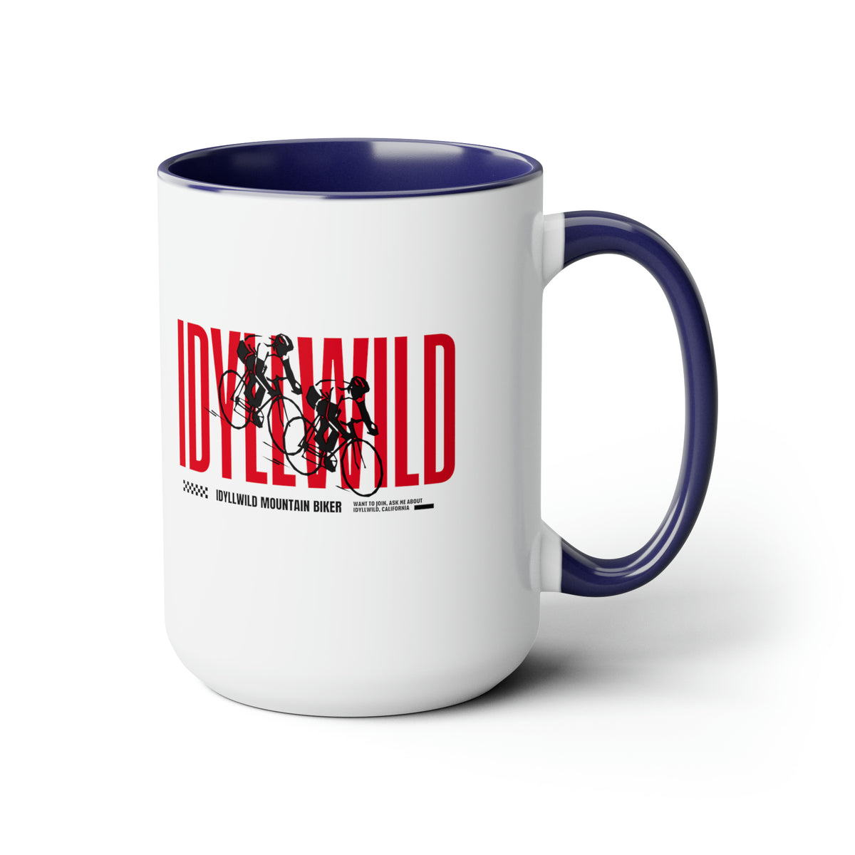 Two-Tone Coffee Mugs, 15oz Mountain biking Idyllwild