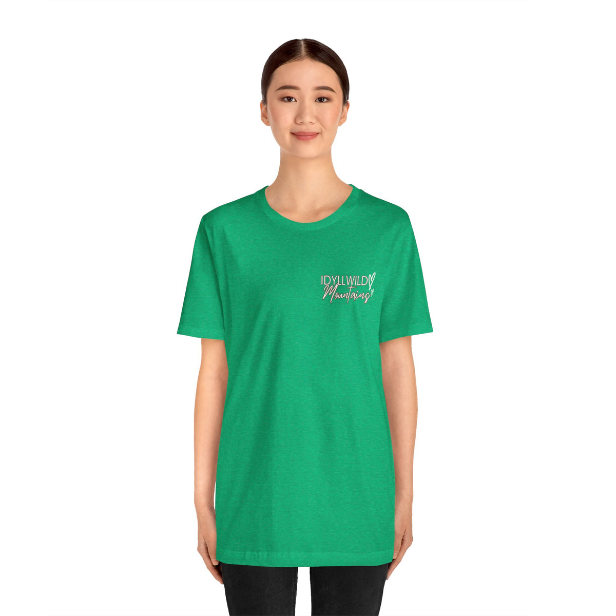 Womens Jersey Short Sleeve Idyllwild Mountains Heart T-shirt