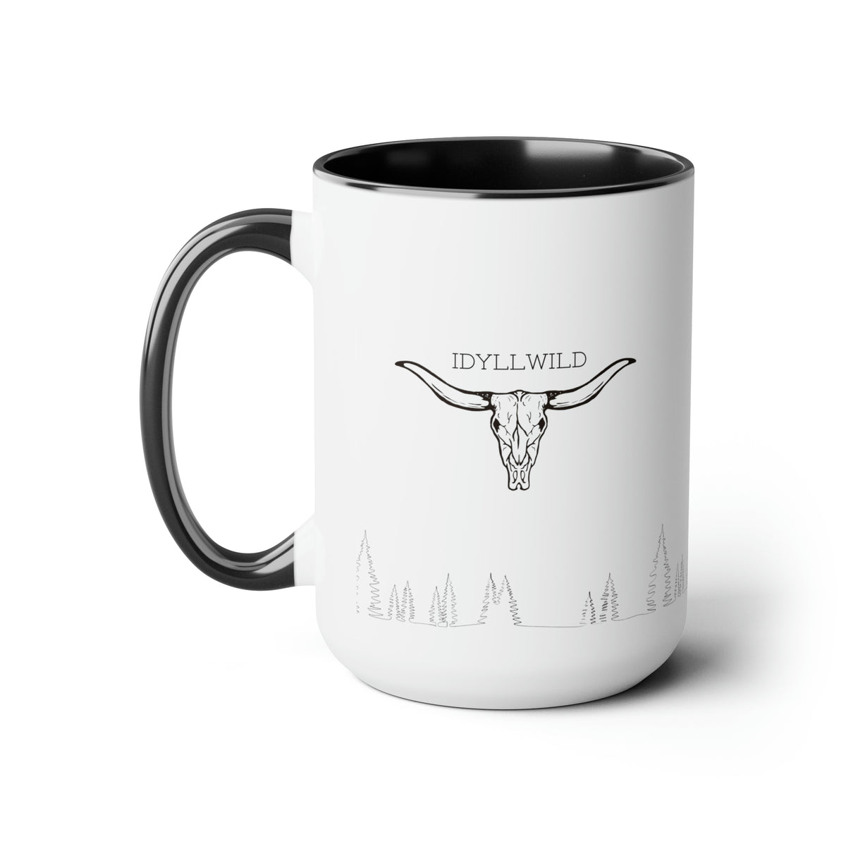 Two-Tone Coffee Mugs, 15oz Longhorn Pines