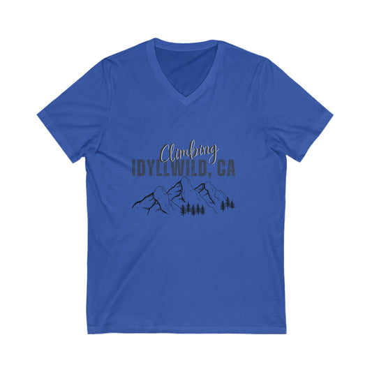 Womens Jersey Short Sleeve V-Neck Tee Climbing Idyllwild