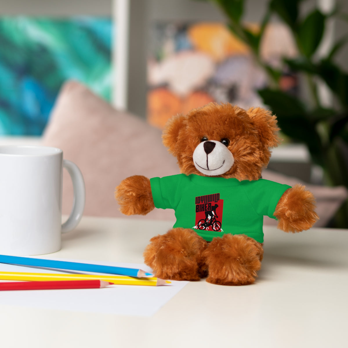 Stuffed Animals with Tee Idyllwild Mountain Biker