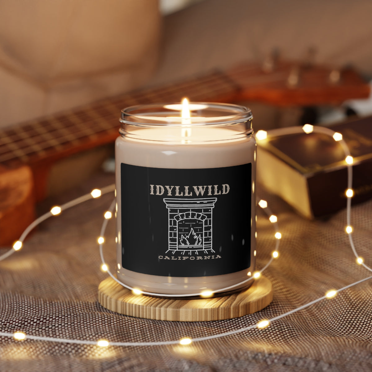 Scented Soy Candle, 9oz Idyllwild Fireplace Candle Black Label