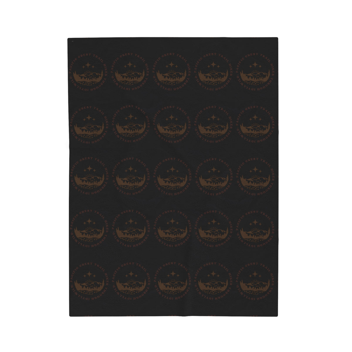 Velveteen Plush Blanket PCT through Idyllwild Tan Pattern Black