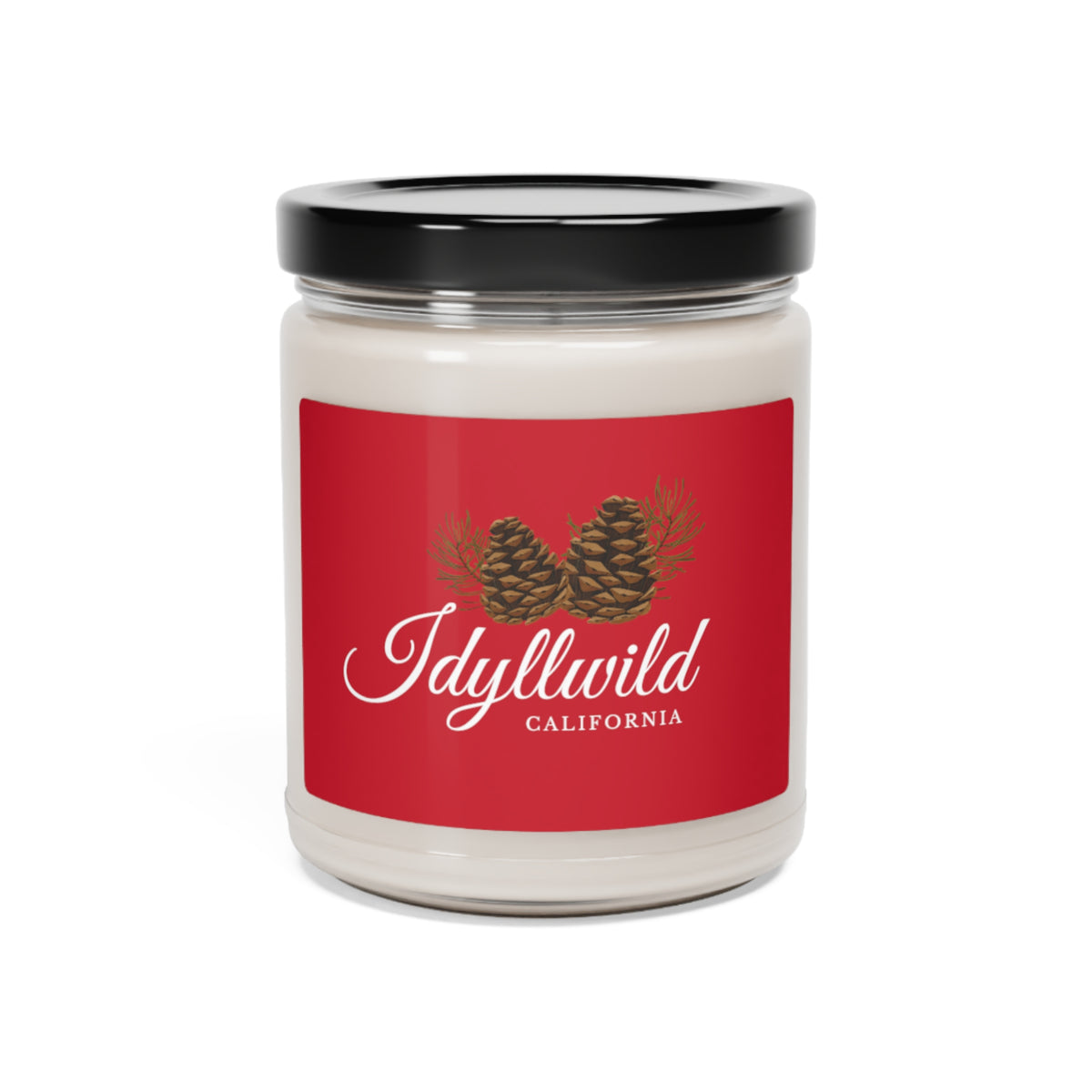 Scented Soy Candle, 9oz Idyllwild Pine Cone Couple Red Label